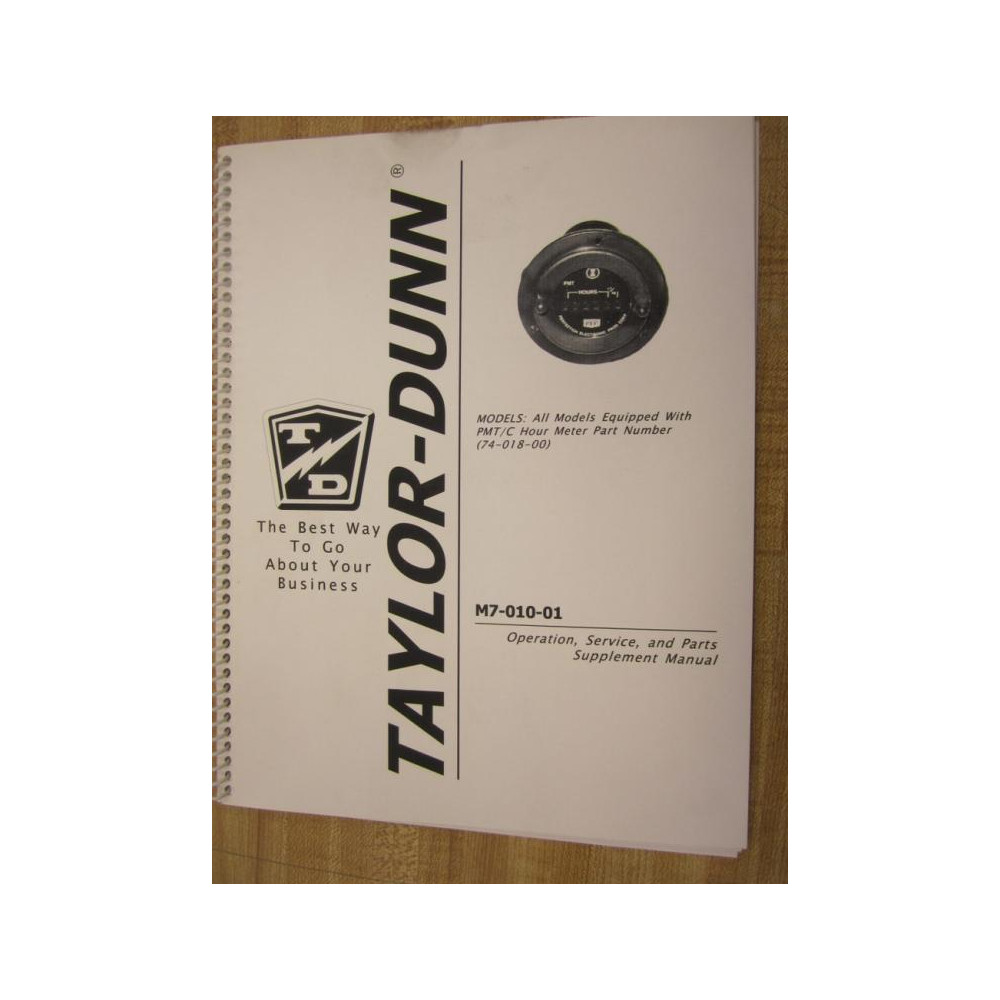Taylor Dunn M7-010-01 Supplement Manual M701001 - Used