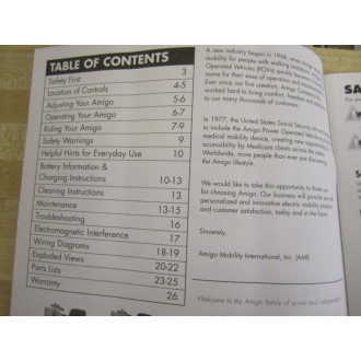 AMIGO AMI  073320 Owner's Operating Manual - Used