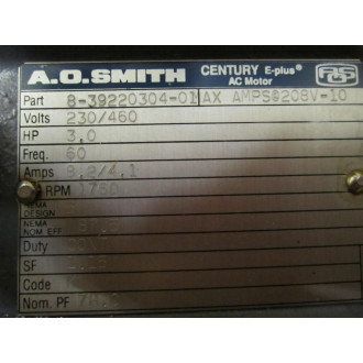 A.O. Smith 8-39220304-01 AC Motor w Blower Motor 385418-02