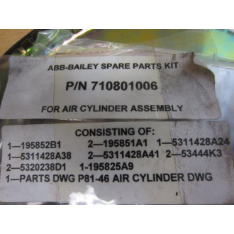 ABB Bailey 710801006 Air Cylinder Spare Parts Kit - New No Box