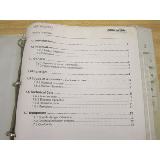 Oerlikon 289'552 Operating Instruction Manual  289552 - Used