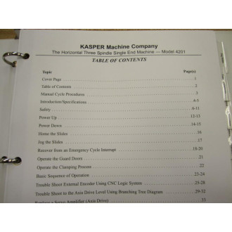 Kasper 4201 Electrical Manual - Used