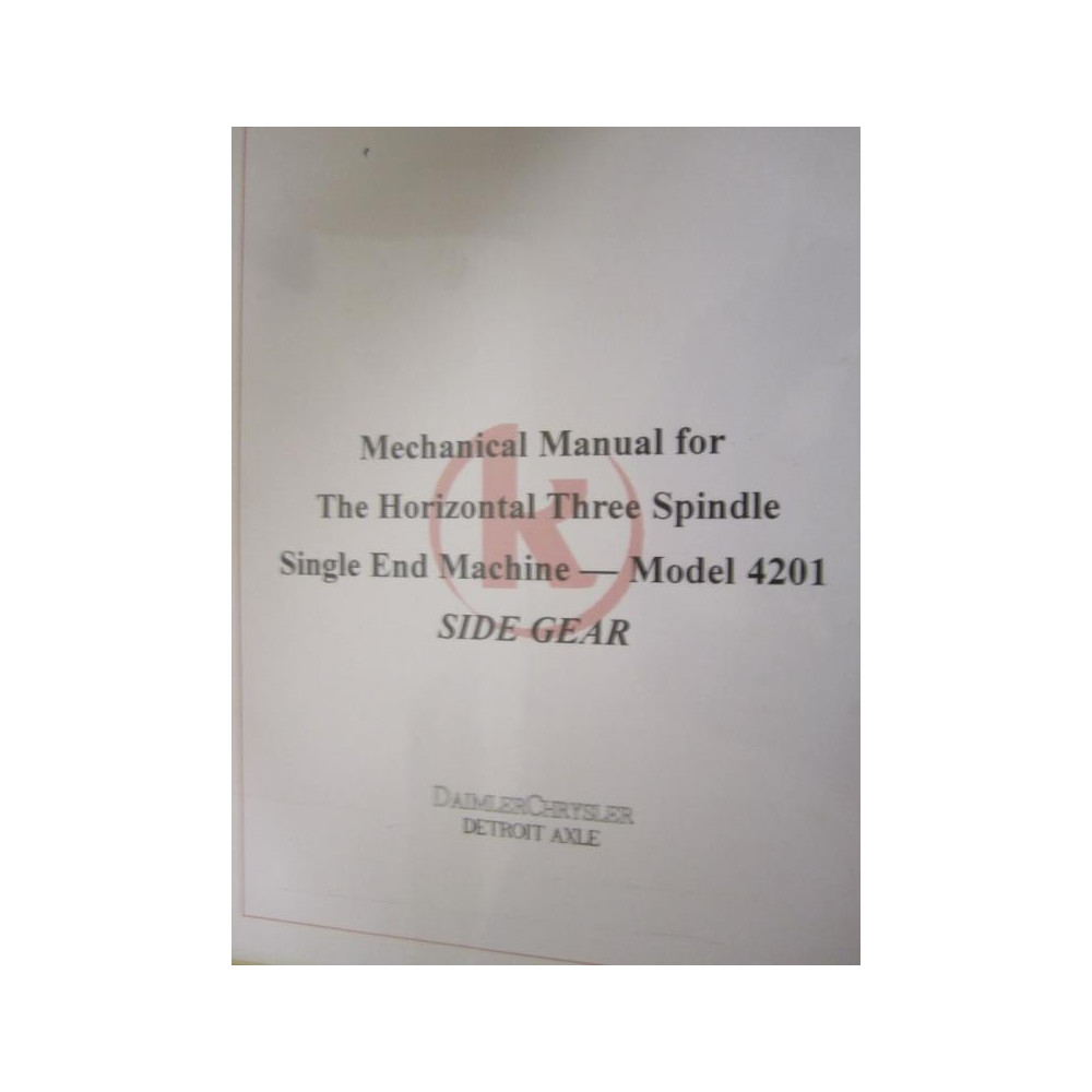 Kasper 4201 Mechanical Manual - Used