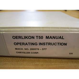 Oerlikon 289576-577 Operating Manual 289576577 - Used