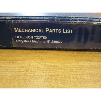 Oerlikon 289577 Mechanical Parts Manual - Used