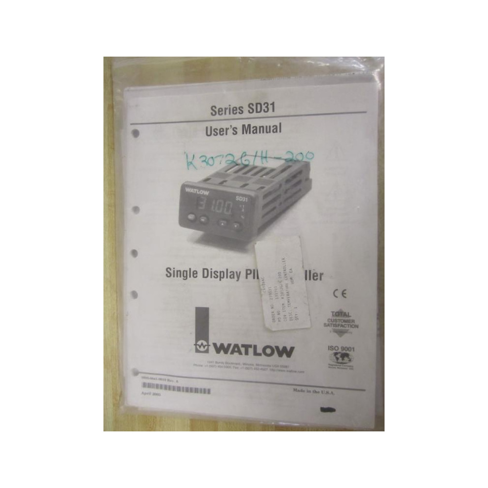 Watlow 131901 User Manual - Used