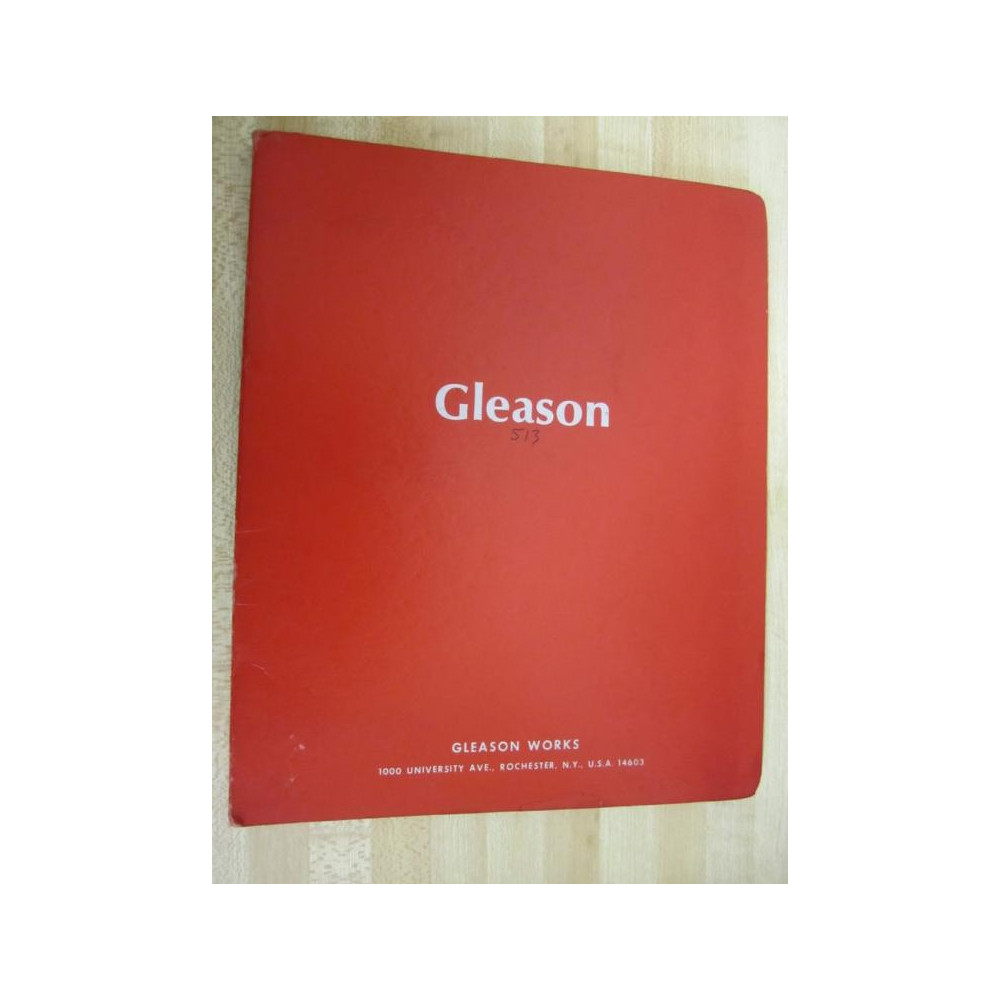 Gleason 513 Hypoid Tester Operating Manual - Used