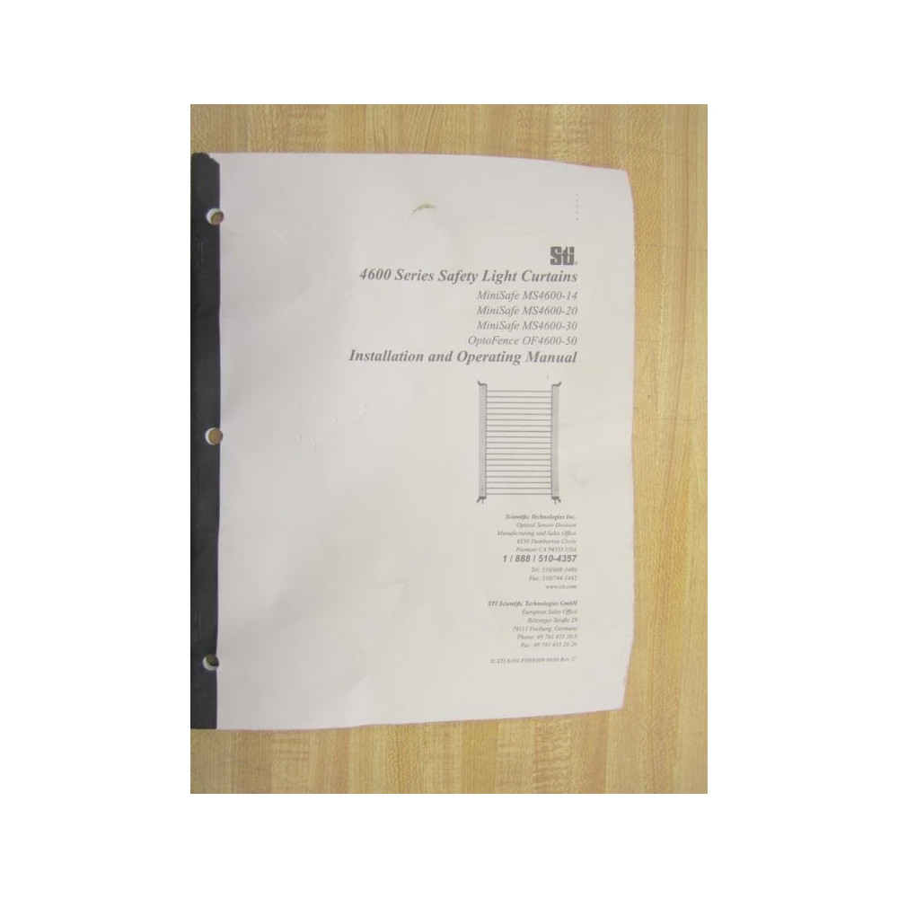 STI 4600 STI Series Safety Light Curtains Manual - Used