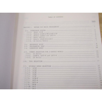 Okuma OSP 500L-G Programming Manual - Used