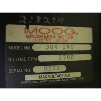 Moog 304-240 Brushless Motor 304240 - Used