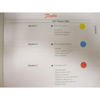 Danfoss VLT2000 Frequency Converters Manual - Used