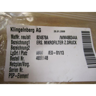 Klingelnberg AG 824878A Filter WM488344A