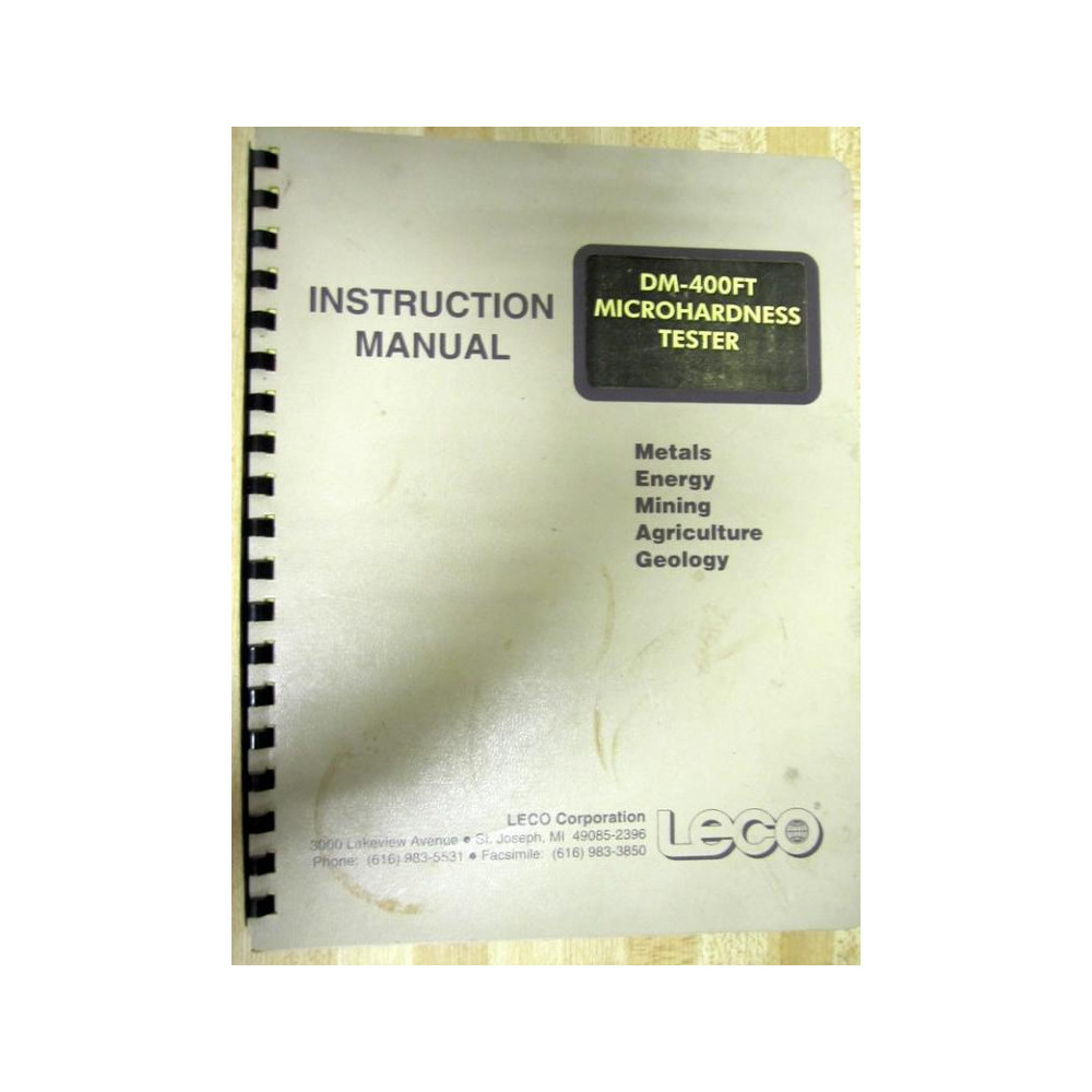 Leco DM-400FT Instruction Manual - Used