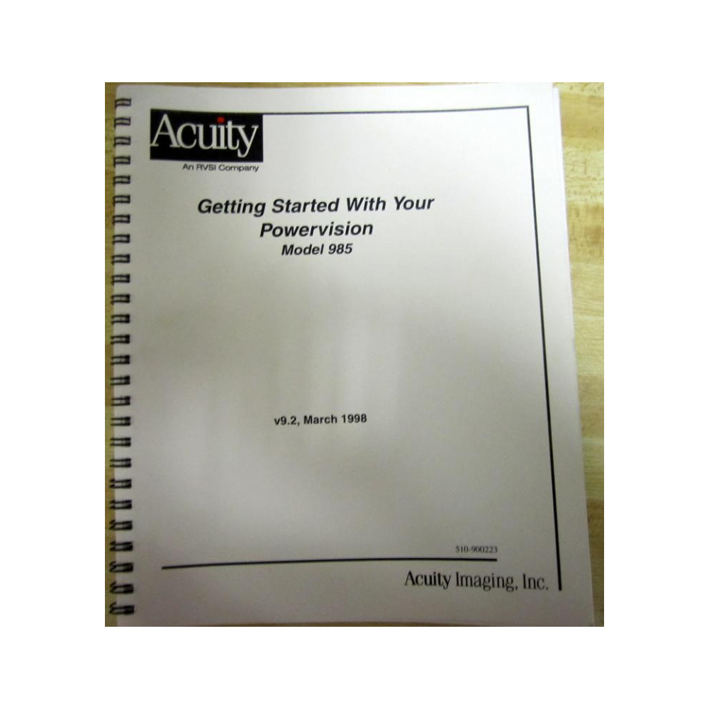 Acuity 985 Powervision Model Manual - Used