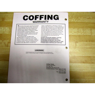 Coffing Hoists EC3-680-2 Instructions EC36802 - Used