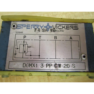 SperryVickers DGMX1 3 PP CW 20 S Reducing Valve  DGMX13PPCW20S - Used