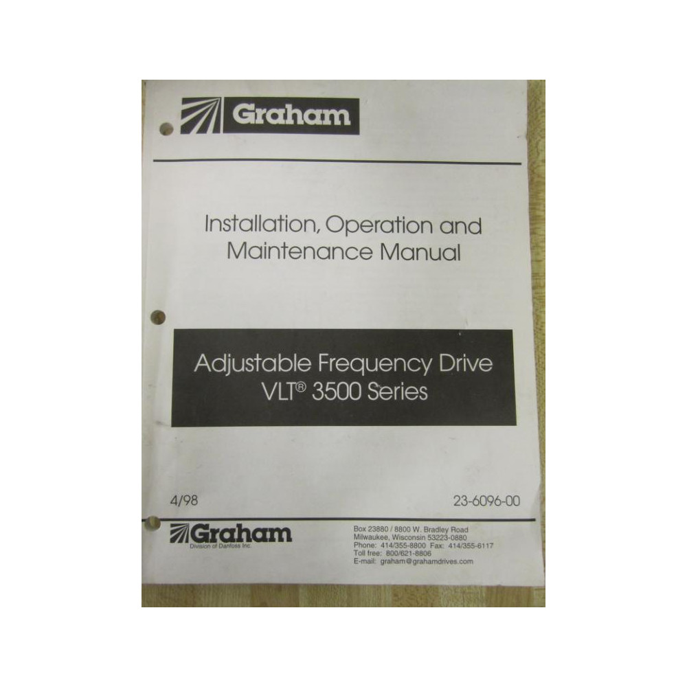Graham VLT 3500 Frequency Drive Manual - Used