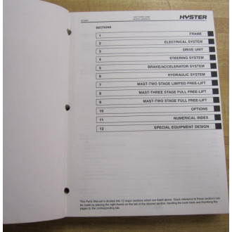 Hyster E100XL3S (C098) Electric Parts Manual Hy-E100XL3S - Used