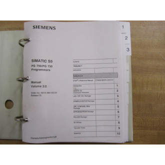 Siemens PG750PG730 PG 750 730 Simatic S5 Manual - Used