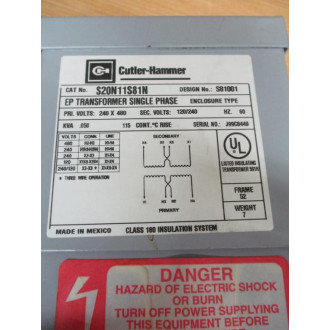 Cutler-Hammer S20N11S81N EP Transformer - New No Box