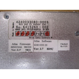 Atlas Copco QCS 340 25 QCS34025 4240 0330 80