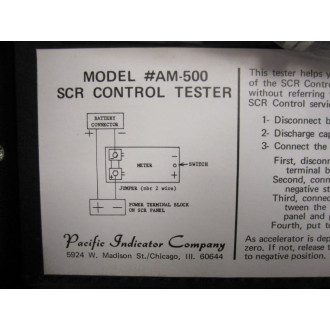 Pacific Indicator Company AM-500 SCR Control Tester - Used