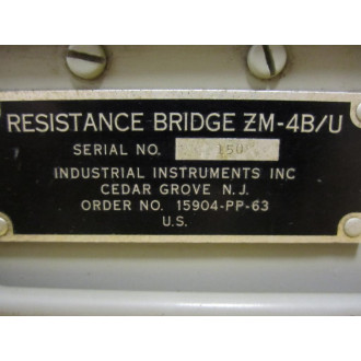 Industrial Instruments ZM-4BU Resistance Bridge - Used