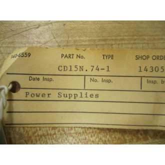 CD15N.74-1 Power Supply - New No Box