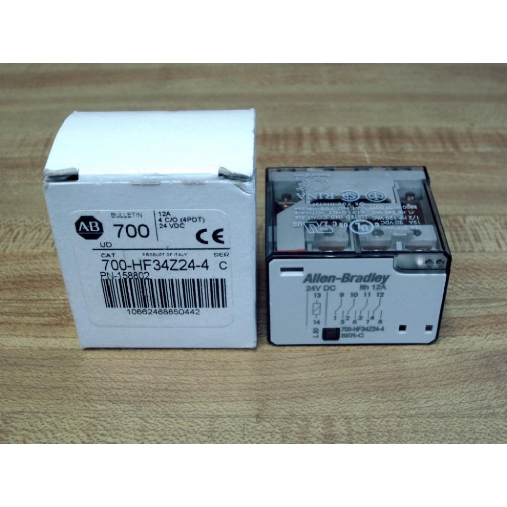 Allen Bradley 700-HF34Z24-4-24V DC Relay 700-HF34Z24-4 Series C