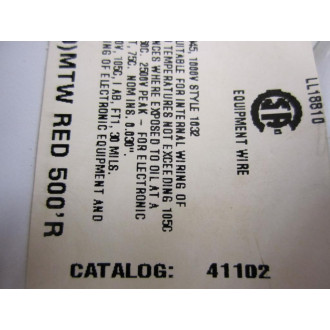 Colman Cable 41102 500 Ft. Spool 16 AWG Wire Red - New No Box