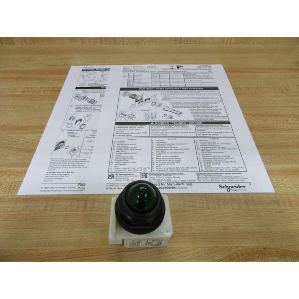 Square D 9001-KP7G9 Pilot Light - New No Box