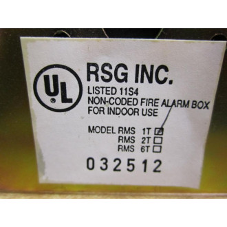 R.S.G. RMS 1T Fire Alarm Station - New No Box