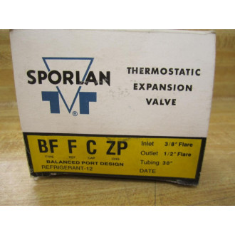 Sporlan BF F C ZP Thermostatic Expansion Valve BFFCZP