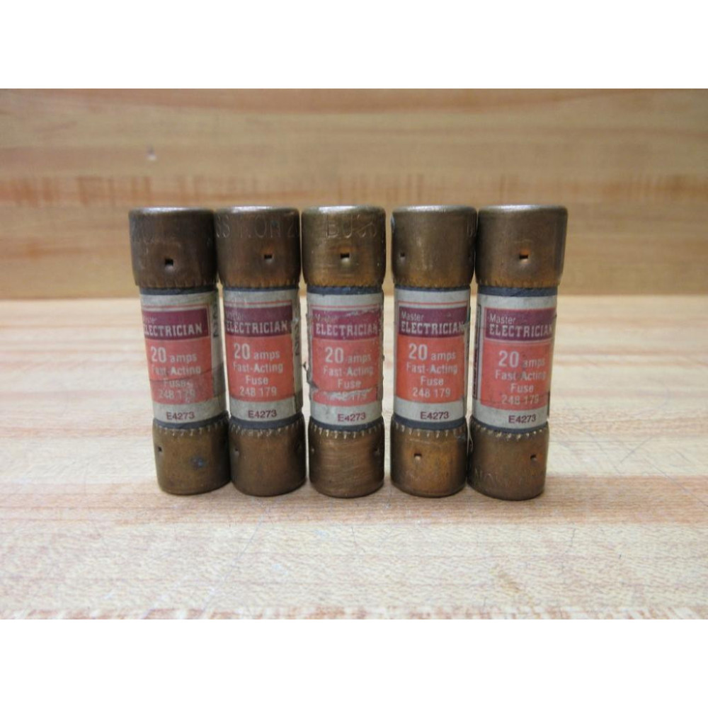 Buss E4273 Master Electrician Fuse 20 Amp (Pack of 5) - New No Box