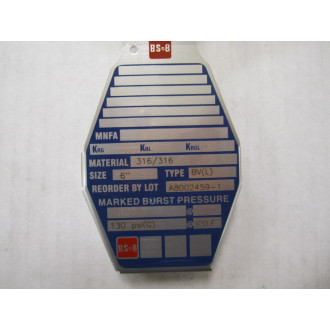 BS & B Safety Systems A8002459-1 Burst Disc