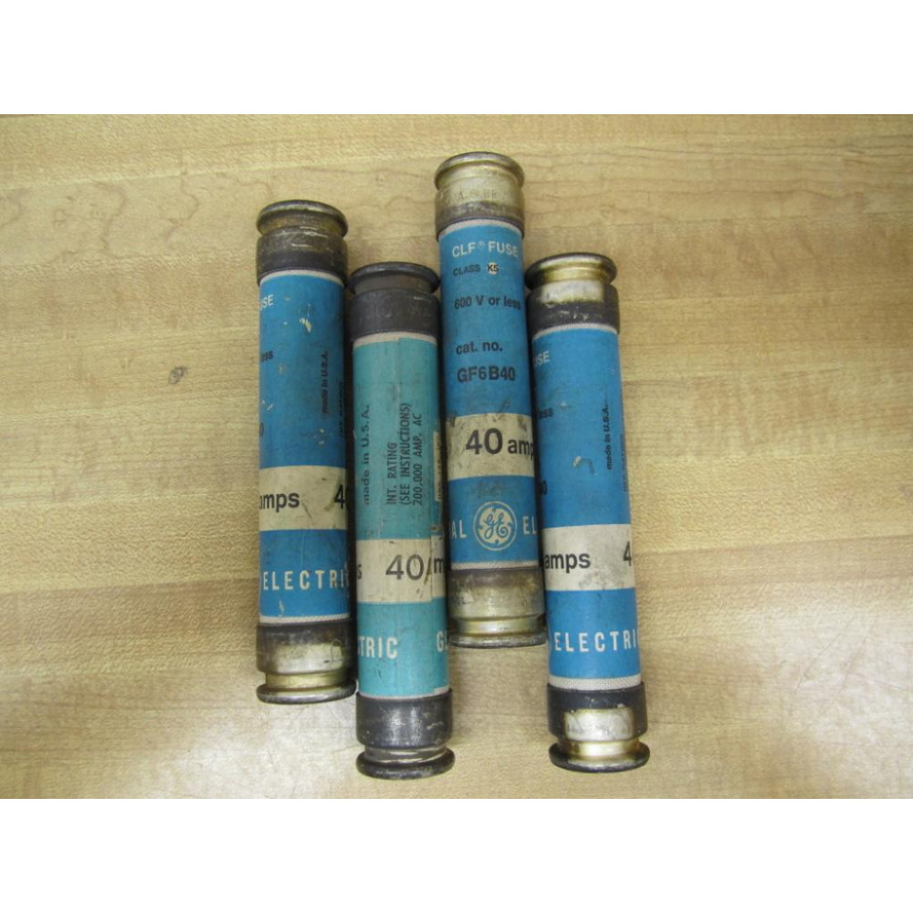 GE General Electric GF6B40 40AMP 600V Fuse 4 Pack - Used