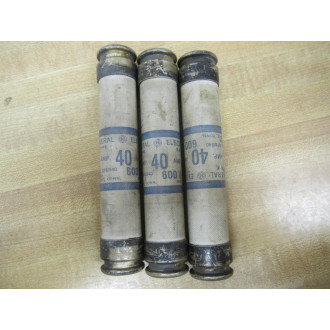 GE General Electric GF6B40 40AMP 600V Fuse 3 Pack - Used