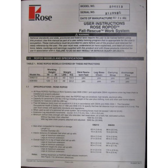 Rose 506213 ROPOD Tripod Fall Rescue Work System