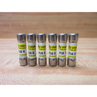 Littelfuse FLQ-6 Fuse Cross Ref 486J25, FLQ006 (Pack of 6) - New No Box