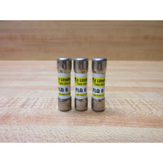 Littelfuse FLQ-6 Fuse Cross Ref 486J25, FLQ006 (Pack of 3) - New No Box
