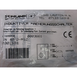 Schunk 0301584 Inductive Proximity Sensor