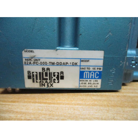 Mac Valves 82A-FC-000-TM-DDAP-1DK Solenoid Valve Single Pilot