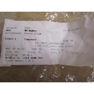 137632-1 Key Shaft 100MM X 51MM L150LERC Bag Of 19