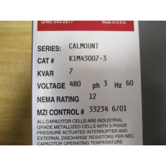 Myron Zucker KIM43007-3 Capacitor