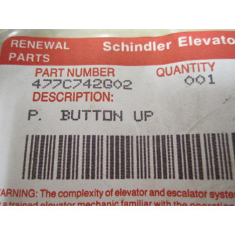 Schindler Elevator 477C742G02 Button UP