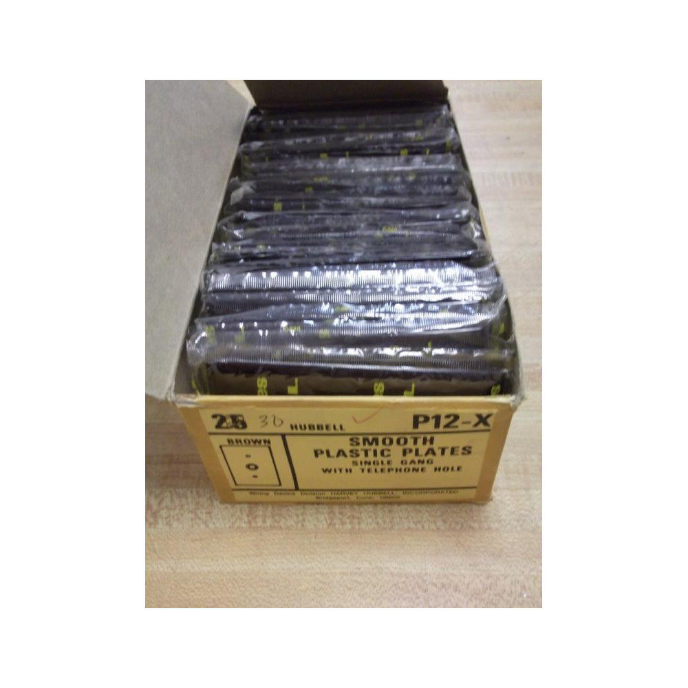 Hubbell P12-X Single Gang Wall Plate Brown (Pack of 30)