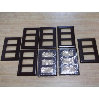 Slater Brown 3 Gang Wall Plate Electrical Pack of 8 - New No Box
