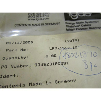 Igus LFM-1517-12 Bearings Pack Of 4