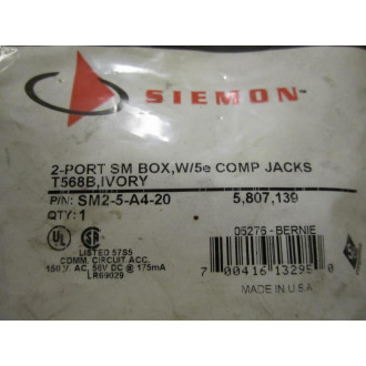 Siemon SM2-5-A4-20 2-Port Small Box