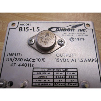 Condor B15-1.5 B1515 Power Supply - Used